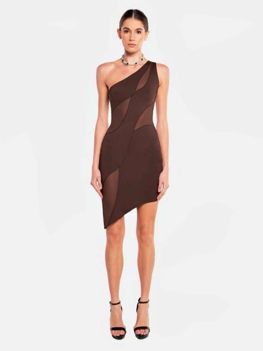 Curve Mini Dress | Brown
